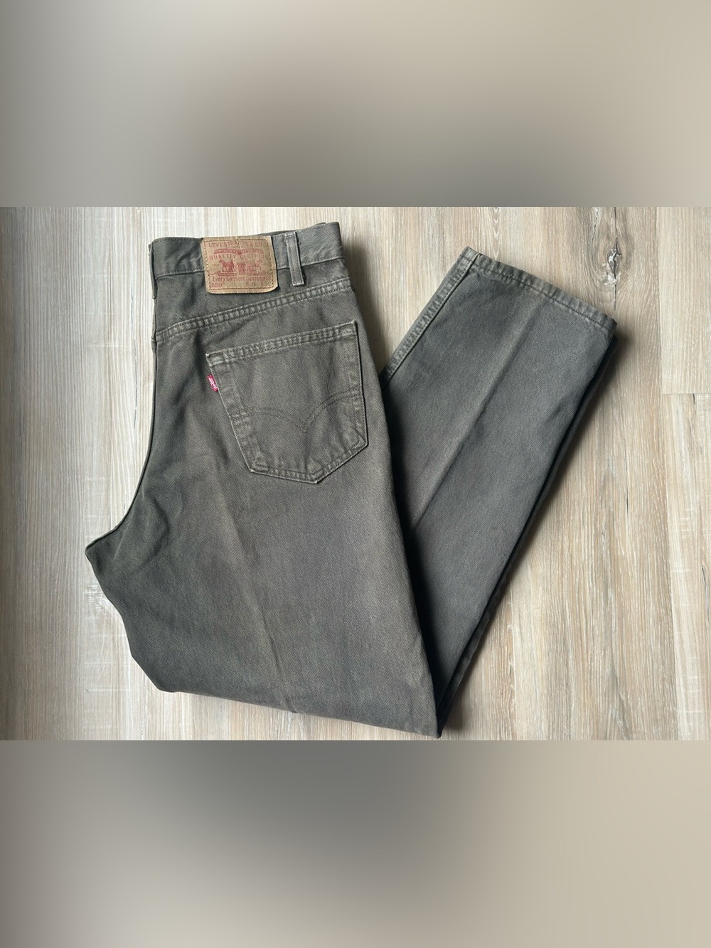 Vintage USA Made Levi’s 550 Relaxed Fit Jeans 36x32 Olive Brown 100% Cotton